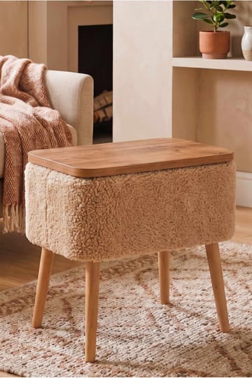 Yöpöytä Hanah Home Parkway (60 x 55 x 30 cm) Beige, luonnollinen - Beige ja luonnollinen - Huonekalut - Pöytä & ruokailuryhmä - Apupöytä & sivupöytä - Yöpöytä