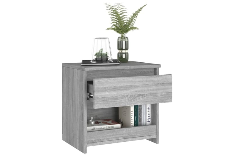 Yöpöytä harmaa sonoma 40x30x39 cm tekninen puu - Harmaa - Huonekalut - Pöytä & ruokailuryhmä - Apupöytä & sivupöytä - Yöpöytä
