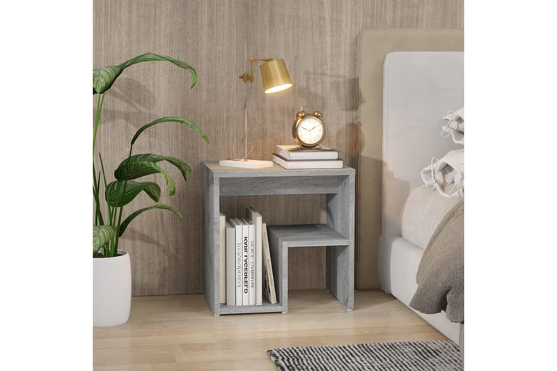 Yöpöytä harmaa Sonoma 40x30x40 cm tekninen puu - Harmaa - Huonekalut - Pöytä & ruokailuryhmä - Apup�öytä & sivupöytä - Yöpöytä