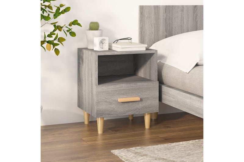Yöpöytä harmaa Sonoma 40x35x47 cm - Harmaa - Huonekalut - Pöytä & ruokailuryhmä - Apupöytä & sivupöytä - Yöpöytä