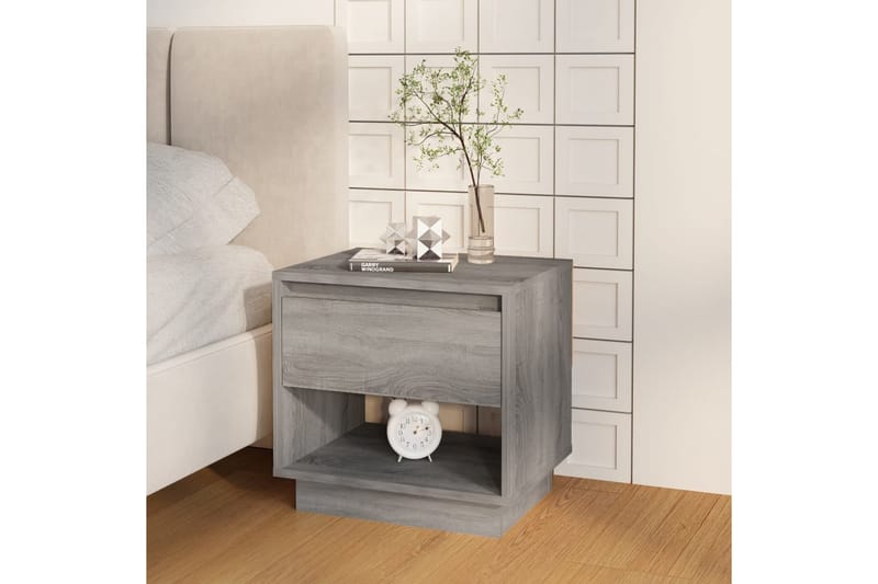Yöpöytä harmaa Sonoma 45x34x44 cm lastulevy - Harmaa - Huonekalut - Pöytä & ruokailuryhmä - Apupöytä & sivupöytä - Yöpöytä