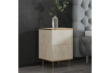 Yöpöytä Imaj travertiini / kulta - Beige/Kulta - Huonekalut - Pöytä & ruokailuryhmä - Apupöytä & sivupöytä - Yöpöytä