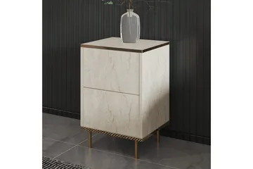 Yöpöytä Imaj travertiini / kulta - Beige/Kulta - Huonekalut - Pöytä & ruokailuryhmä - Apupöytä & sivupöytä - Yöpöytä