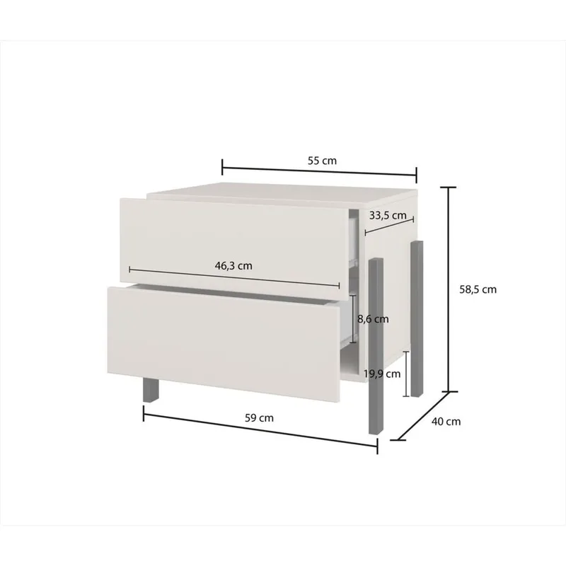 Yöpöytä Jukon S kahdella laatikolla - Huonekalut - Pöytä & ruokailuryhmä - Apupöytä & sivupöytä - Yöpöytä