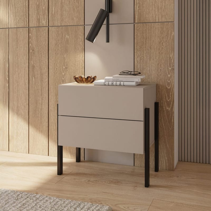 Yöpöytä Jukon S kahdella laatikolla - Huonekalut - Pöytä & ruokailuryhmä - Apupöytä & sivupöytä - Yöpöytä