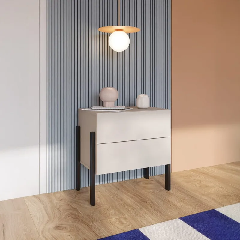 Yöpöytä Jukon S kahdella laatikolla - Huonekalut - Pöytä & ruokailuryhmä - Apupöytä & sivupöytä - Yöpöytä