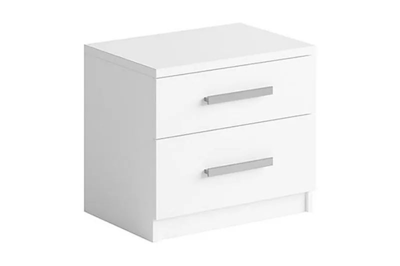 Julissa Yöpöytä 50 cm, Säilytystila 2 Laatikolla, Valkoinen