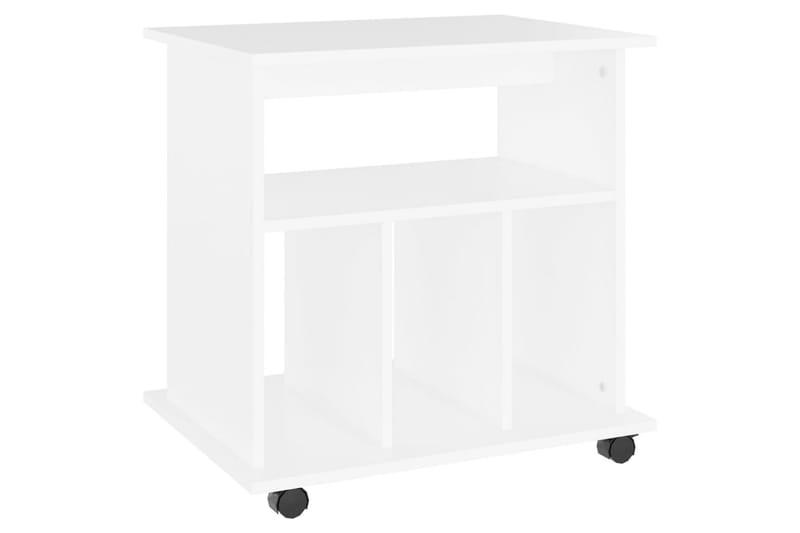 Kaappi pyörillä valkoinen 60x45x60 cm lastulevy - Valkoinen - Huonekalut - Pöytä & ruokailuryhmä - Apupöytä & sivupöytä - Yöpöytä