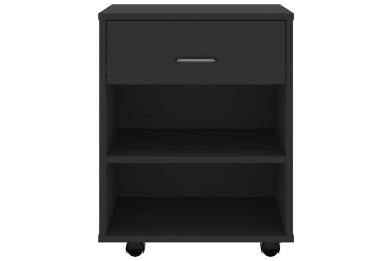 Kaappi pyörillä musta 46x36x59 cm lastulevy - Musta - Huonekalut - Pöytä & ruokailuryhmä - Apupöytä & sivupöytä - Yöpöytä