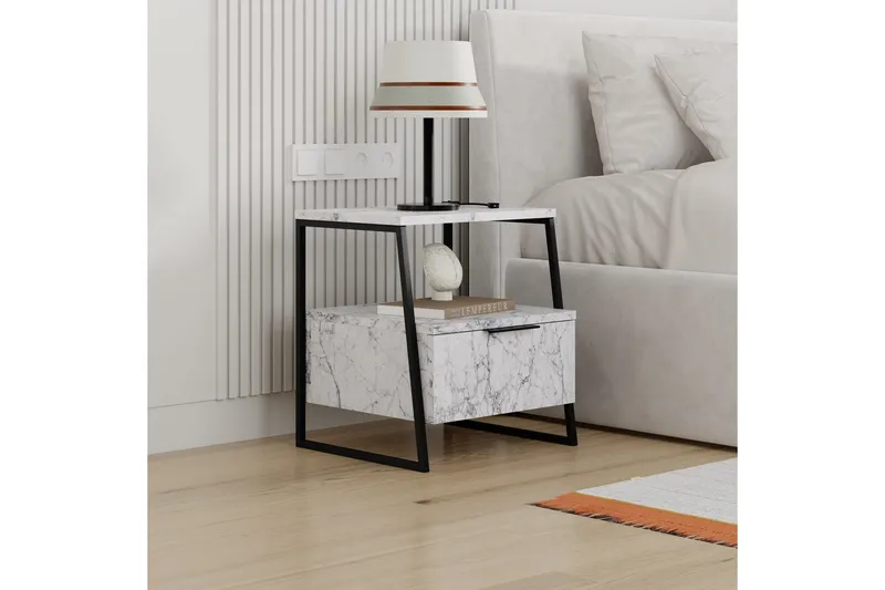 Yöpöytä Kavilash Carraran Marmori - Carraran Marmori - Huonekalut - Pöytä & ruokailuryhmä - Apupöytä & sivupöytä - Yöpöytä