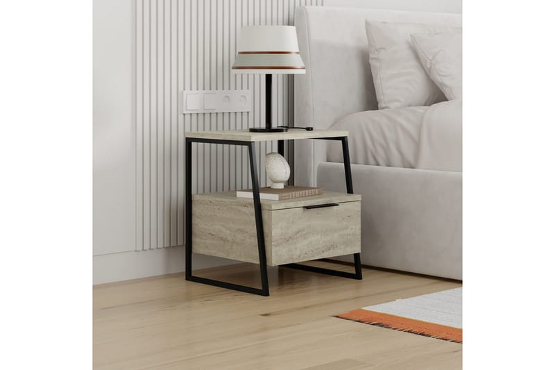 Yöpöytä Kavilash Travertiini - Travertiini - Huonekalut - Pöytä & ruokailuryhmä - Apupöytä & sivupöytä - Yöpöytä