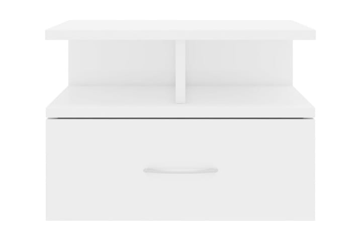 Kelluva yöpöytä korkeakiilto valkoinen 40x31x27 cm lastulevy - Valkoinen - Yöpöytä