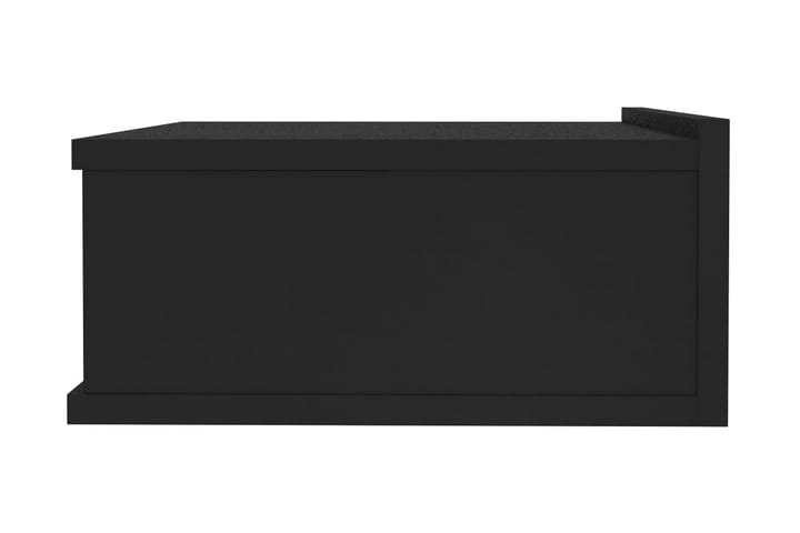 Kelluva yöpöytä musta 40x30x15 cm lastulevy - Musta - Yöpöytä