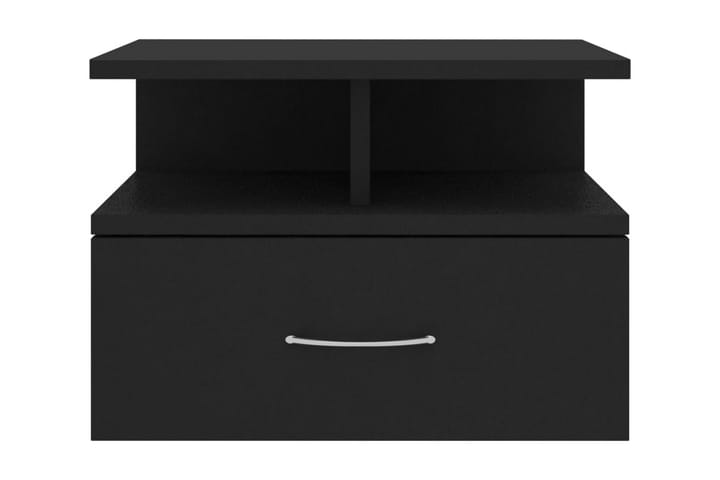 Kelluva yöpöytä musta 40x31x27 cm lastulevy - Musta - Yöpöytä