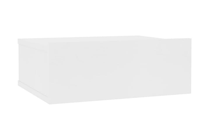 Kelluva yöpöytä valkoinen 40x30x15 cm lastulevy - Valkoinen - Yöpöytä