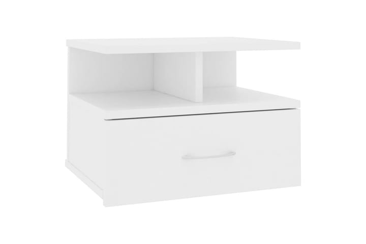 Kelluva yöpöytä valkoinen 40x31x27 cm lastulevy - Valkoinen - Yöpöytä