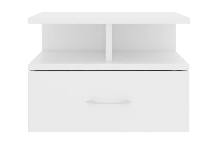 Kelluva yöpöytä valkoinen 40x31x27 cm lastulevy - Valkoinen - Yöpöytä