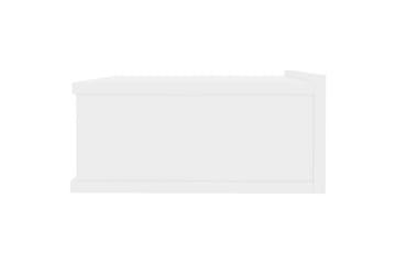 Kelluvat yöpöydät 2 kpl valkoinen 40x30x15 cm lastulevy - Valkoinen - Huonekalut - Pöytä & ruokailuryhmä - Apupöytä & sivupöytä - Yöpöytä