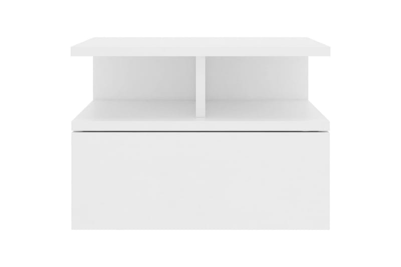 Kelluvat yöpöydät 2 kpl valkoinen 40x31x27 cm lastulevy - Valkoinen - Huonekalut - Pöytä & ruokailuryhmä - Apupöytä & sivupöytä - Yöpöytä