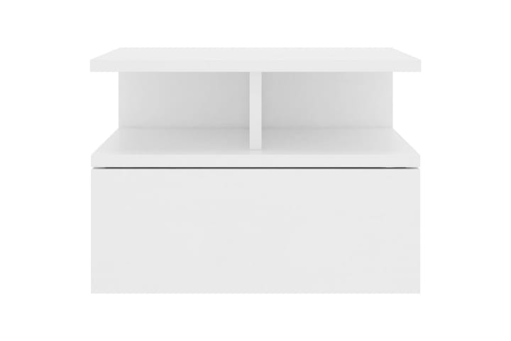 Kelluvat yöpöydät 2 kpl valkoinen 40x31x27 cm lastulevy - Valkoinen - Yöpöytä
