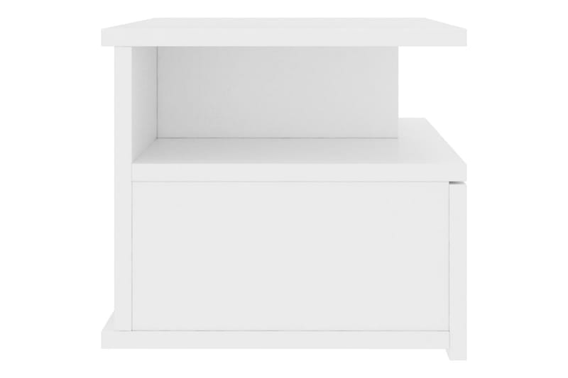 Kelluvat yöpöydät 2 kpl valkoinen 40x31x27 cm lastulevy - Valkoinen - Huonekalut - Pöytä & ruokailuryhmä - Apupöytä & sivupöytä - Yöpöytä
