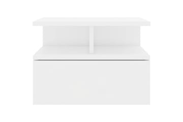 Kelluvat yöpöydät 2kpl korkeakiilto valk. 40x31x27cm - Valkoinen - Huonekalut - Pöytä & ruokailuryhmä - Apupöytä & sivupöytä - Yöpöytä