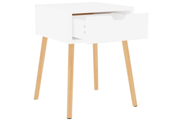 Yöpöytä korkeakiilto valkoinen 40x40x56 cm lastulevy - Valkoinen - Yöpöytä