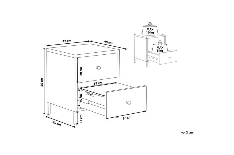 Yöpöytä Kylea Sininen, Kulta - Sininen, Kulta - Huonekalut - Pöytä & ruokailuryhmä - Apupöytä & sivupöytä - Yöpöytä