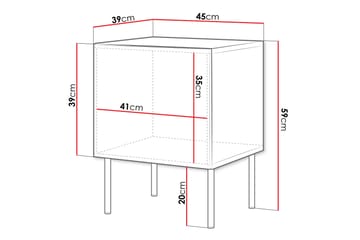 Yöpöytä Laholm 45 cm - Valkoinen - Huonekalut - Pöytä & ruokailuryhmä - Apupöytä & sivupöytä - Yöpöytä