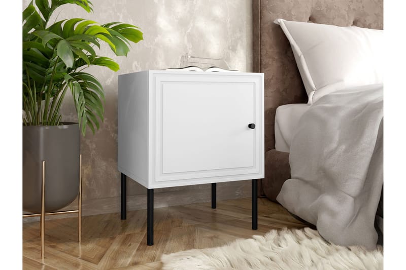 Yöpöytä Laholm 45 cm - Valkoinen - Huonekalut - Pöytä & ruokailuryhmä - Apupöytä & sivupöytä - Yöpöytä