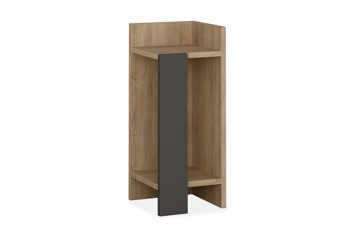 Yöpöytä Lutchan 27 cm Säilytyksellä Hyllyt+ovet Oikea - Ruskea/Harmaa - Yöpöytä