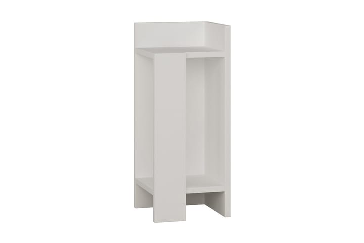 Yöpöytä Lutchan 27 cm Säilytyksellä Hyllyt+ovet - Valkoinen - Yöpöytä