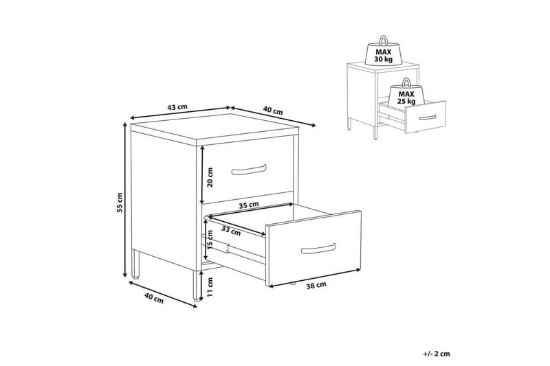 Yöpöytä Malavi Sininen - Sininen - Huonekalut - Pöytä & ruokailuryhmä - Apupöytä & sivupöytä - Yöpöytä