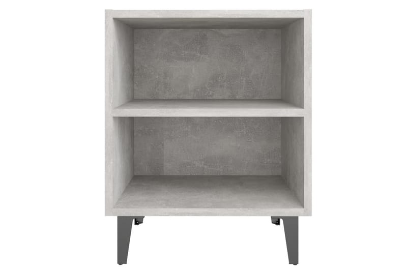 Yöpöytä metallijaloilla betoninharmaa 40x30x50 cm - Harmaa - Huonekalut - Pöytä & ruokailuryhmä - Apupöytä & sivupöytä - Yöpöytä