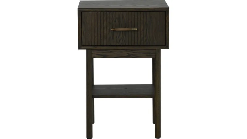 Yöpöytä NFG Lyon 1 laatikko Brunlackad ek 66 cm, Ruskealakattu tammi
