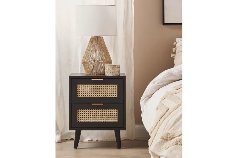 Yöpöytä Opoco, jossa on 2 säilytyslaatikkoa - Huonekalut - Pöytä & ruokailuryhmä - Apupöytä & sivupöytä - Yöpöytä