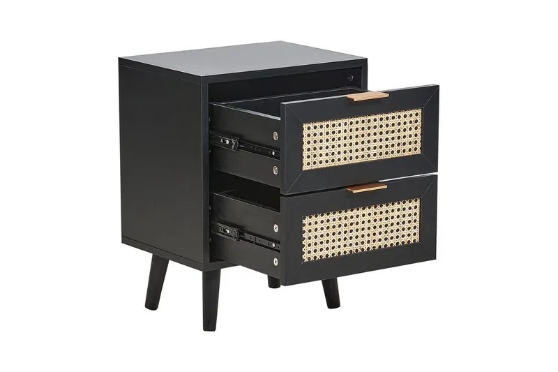 Yöpöytä Opoco, jossa on 2 säilytyslaatikkoa - Huonekalut - Pöytä & ruokailuryhmä - Apupöytä & sivupöytä - Yöpöytä