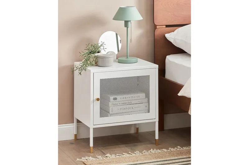 Yöpöytä Ossett Valkoinen - Valkoinen - Huonekalut - Pöytä & ruokailuryhmä - Apupöytä & sivupöytä - Yöpöytä