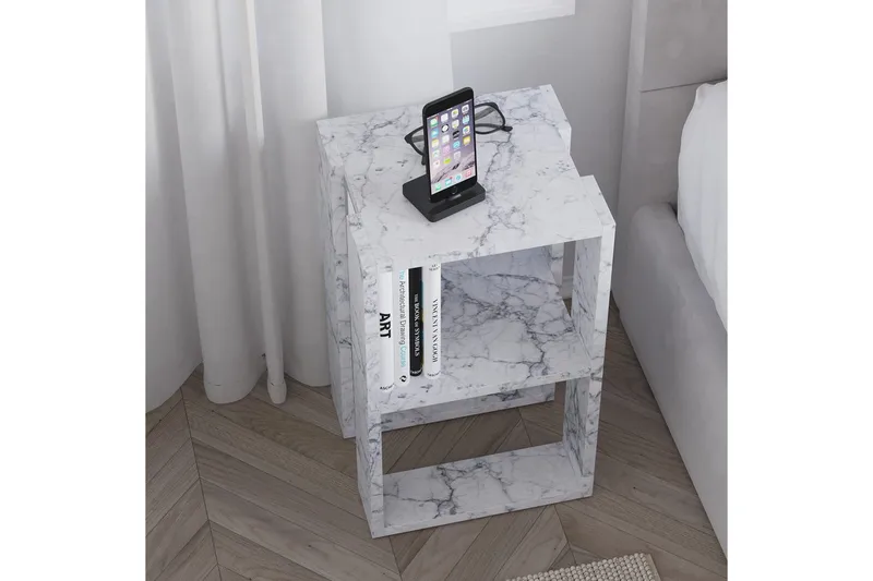 Yöpöytä Quival Carraran Marmori - Carraran Marmori - Huonekalut - Pöytä & ruokailuryhmä - Apupöytä & sivupöytä - Yöpöytä
