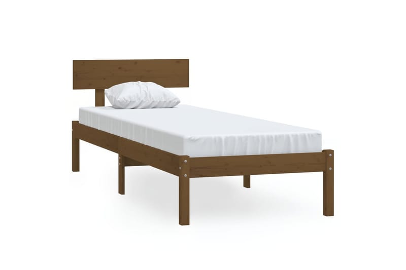 Sängynrunko hunajanruskea täysi mänty 90x190 cm UK Single - Ruskea - Huonekalut - Pöytä & ruokailuryhmä - Apupöytä & sivupöytä - Yöpöytä