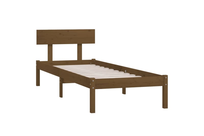 Sängynrunko hunajanruskea täysi mänty 90x190 cm UK Single - Ruskea - Huonekalut - Pöytä & ruokailuryhmä - Apupöytä & sivupöytä - Yöpöytä