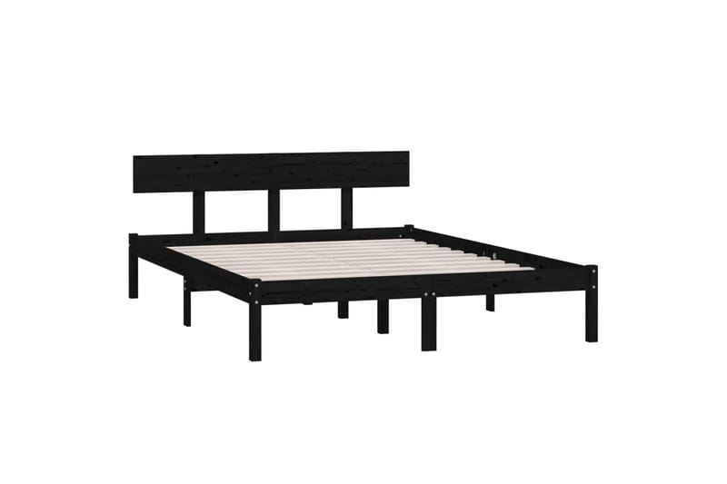 Sängynrunko musta täysi mänty 120x190 cm UK Small Double - Musta - Huonekalut - Pöytä & ruokailuryhmä - Apupöytä & sivupöytä - Yöpöytä