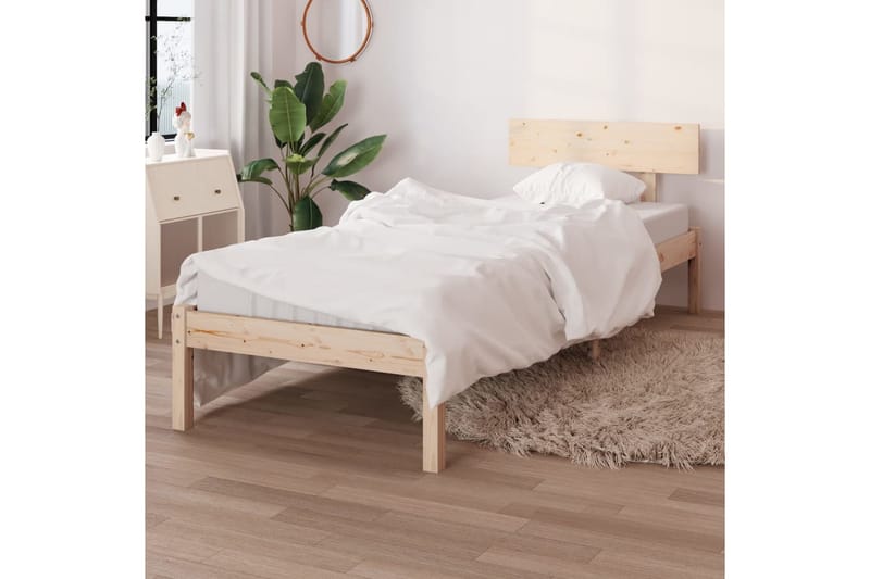 Sängynrunko täysi mänty 90x190 cm UK Single - Ruskea - Huonekalut - Pöytä & ruokailuryhmä - Apupöytä & sivupöytä - Yöpöytä