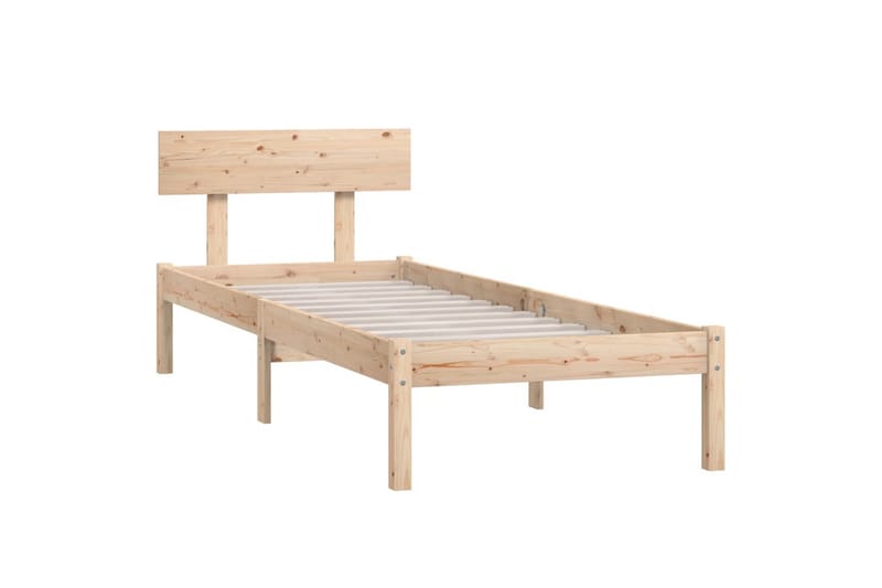Sängynrunko täysi mänty 90x190 cm UK Single - Ruskea - Huonekalut - Pöytä & ruokailuryhmä - Apupöytä & sivupöytä - Yöpöytä
