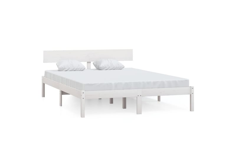 Sängynrunko valkoinen täysi mänty 120x190 cm UK Small Double - Valkoinen - Huonekalut - Pöytä & ruokailuryhmä - Apupöytä & sivupöytä - Yöpöytä