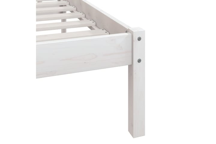 Sängynrunko valkoinen täysi mänty 120x190 cm UK Small Double - Valkoinen - Yöpöytä
