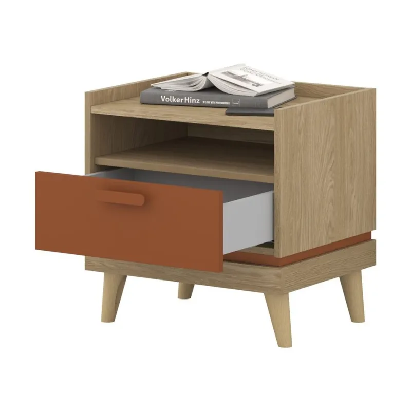 Yöpöytä Scandi 1 laatikko - Öljytty Tammik - Huonekalut - Pöytä & ruokailuryhmä - Apupöytä & sivupöytä - Yöpöytä