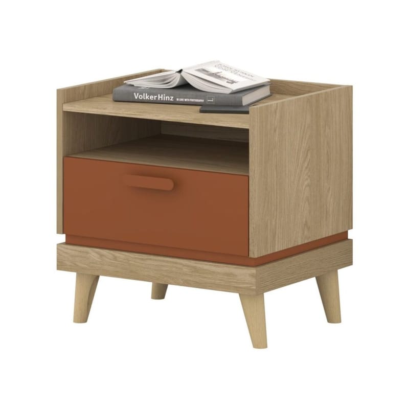 Yöpöytä Scandi 1 laatikko - Öljytty Tammik - Huonekalut - Pöytä & ruokailuryhmä - Apupöytä & sivupöytä - Yöpöytä