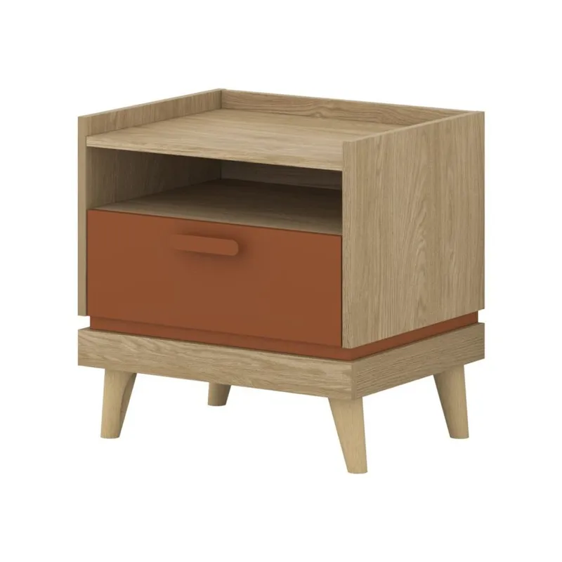 Yöpöytä Scandi 1 laatikko, Öljytty Tammik