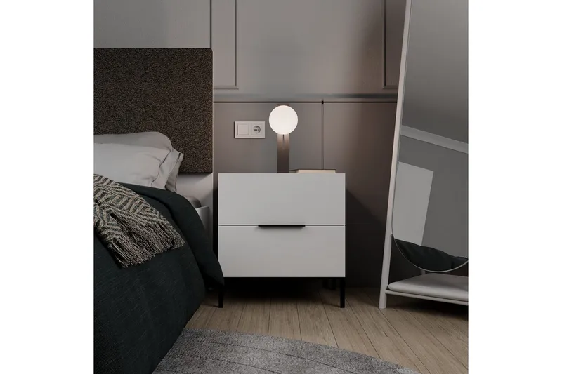 Yöpöytä Seesteinen Valkoinen - Valkoinen - Huonekalut - Pöytä & ruokailuryhmä - Apupöytä & sivupöytä - Yöpöytä